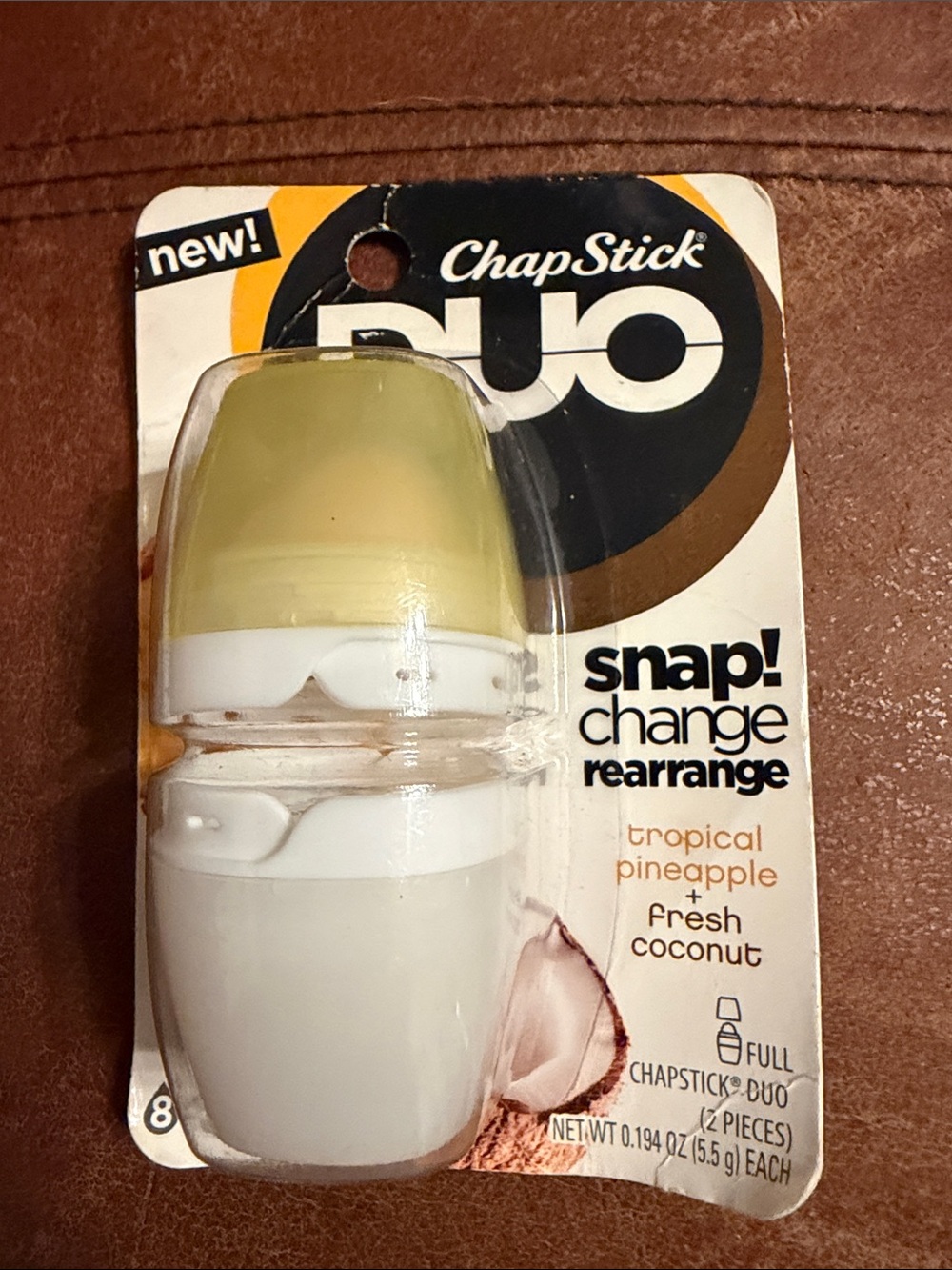 RARE ChapStick DUO Tropical Pineapple + Fresh Coconut Discontinued New
